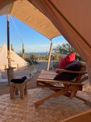 BCS Buena onda sea view bell tent in El Sargento, Mexico