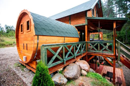 Domek całoroczny z basenem banią sauną bilardem RYSIÓWKA Kaszuby (Domek caloroczny RYSIOWKA na Kaszubach z basenem bania sauna bilardem na wylacznosc - Ostrowite Lesn) in Suleczyno