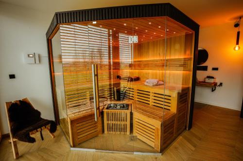 Sauna, Der Schwarzbau - Luxus Ferienhaus und Ferienwohnung in Runding