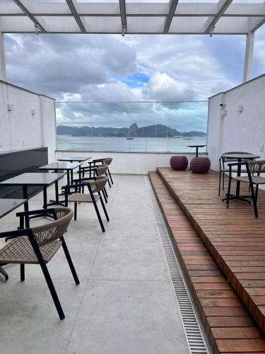 バルコニー/テラス, Apartamento Praia Flamengo Charme in グロリア