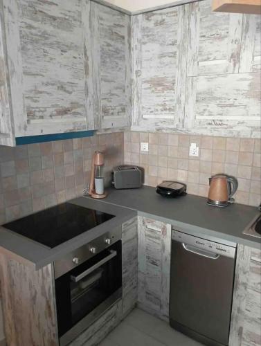 廚房, Cozy Studio in Beautiful Apollonas Beach Naxos in 阿波羅納斯