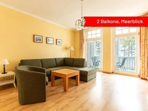 Villa Strandidyll, Apartment 8, 2 Balkone mit Meerblick in Binz, Deutschland