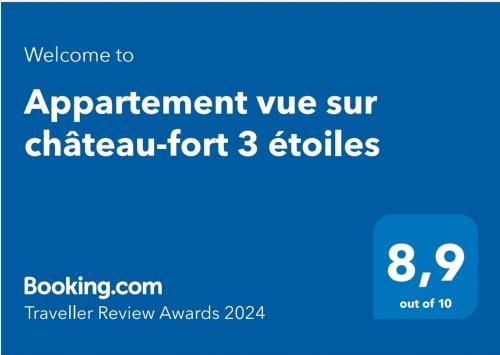 Appartement vue sur château-fort 3 étoiles