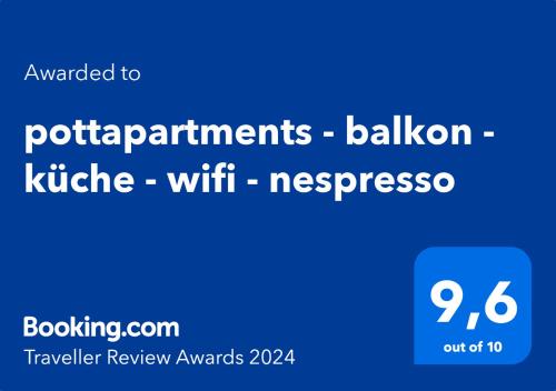 pottapartments - balkon - küche - wifi - nespresso