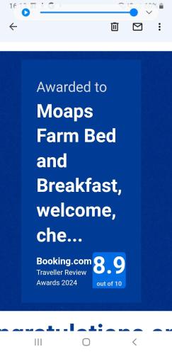 Moaps Farm Bed and Breakfast, welcome, check in from 5 pm