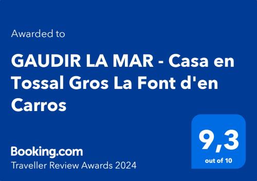 GAUDIR LA MAR - Casa en Tossal Gros La Font d'en Carros