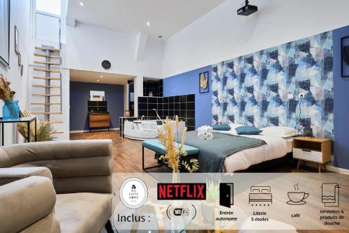 NG SuiteHome - Lille l Roubaix l Mairie - Gare l Nain - Grand Studio - Balnéo - Netflix - Wifi - Location saisonnière - Roubaix