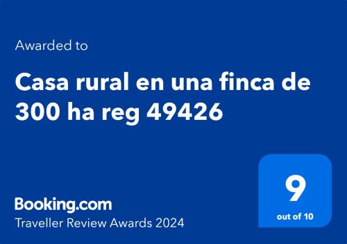 Casa rural en una finca de 300 ha reg 49426