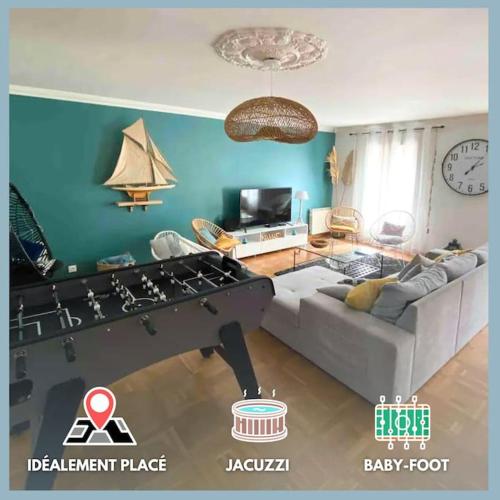 ღ L'Escale bleu • Villa avec Jacuzzi et Baby-foot