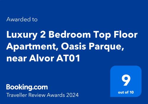 Luxury 2 Bedroom Top Floor Apartment, Oasis Parque, near Alvor AT01