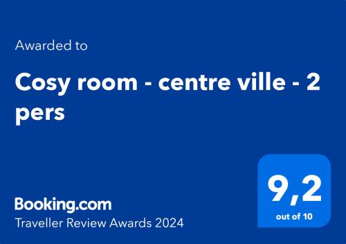 Cosy room - centre ville - 2 pers