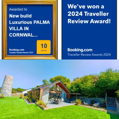 CORNWALL LUXURIOUS UNIQUE New Build PALMA VILLA# 4miles EDEN PROJECT, BEACH & HARBOUR # Private Location, Encllosed Garden with View, Underfloor Heating, Coffee Machine# Walking-Cycling Path, Pet Friendly