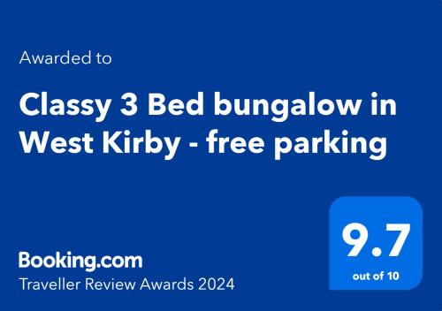 Cosy 3Bed Bungalow in West Kirby, Free Parking