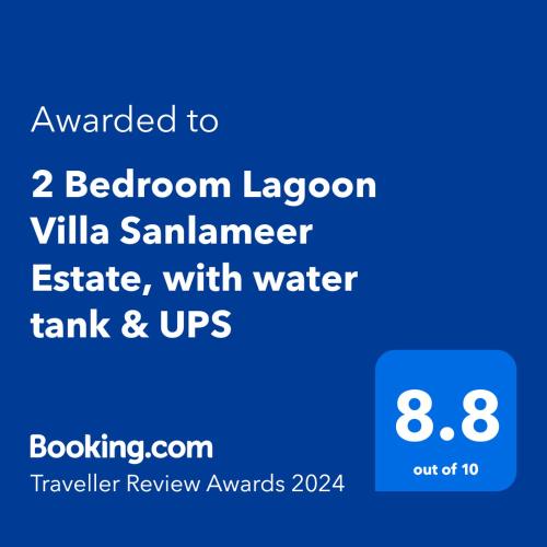 2 Bedroom Lagoon Villa Sanlameer Estate, with water tank & UPS