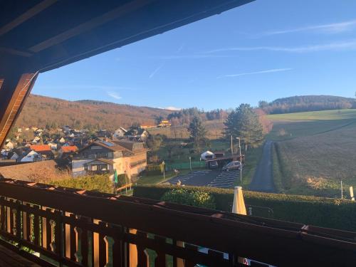 Ferienwohnung mit großem Balkon und Blick in den Taunus in Oberems, Deutschland