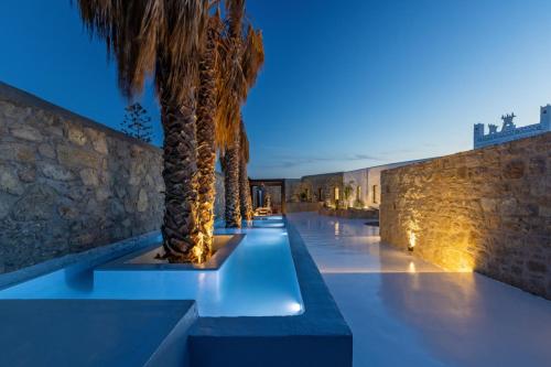 Mykonos Town Black Villa with Cave Heated Pool