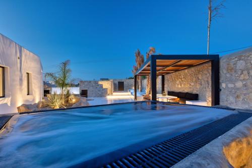 Mykonos Town Black Villa with Cave Heated Pool