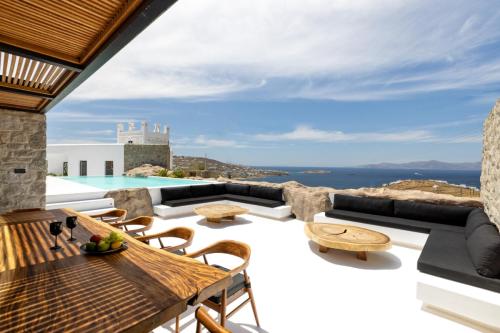 Mykonos Town Black Villa with Cave Heated Pool