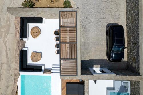 Mykonos Town Black Villa with Cave Heated Pool