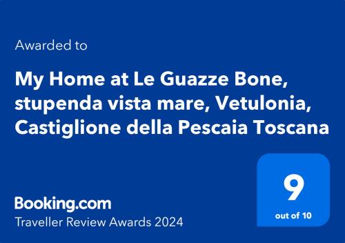  My Home at Le Guazze Bone, stupenda vista mare, Vetulonia, Castiglione della Pescaia Toscana in Vetulonia