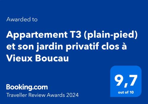Appartement T3 (plain-pied) et son jardin privatif clos à Vieux Boucau