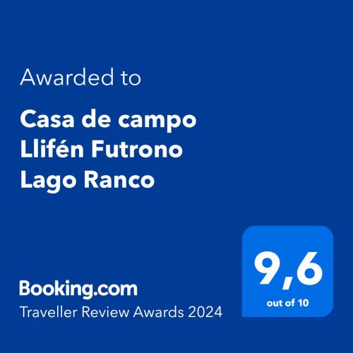 . Casa de campo Llifén Futrono Lago Ranco