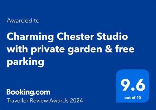 Charming Chester Studio with private garden & free parking