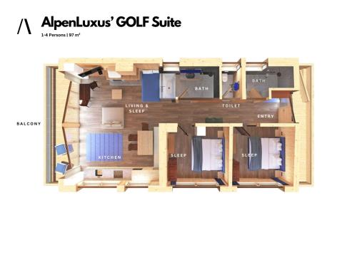 AlpenLuxus' GOLF SUITE in the SportLodge with natural pool, whirlpool & sauna