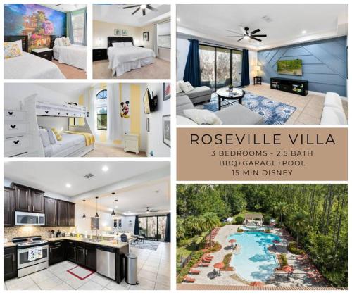 *Roseville Disney Villa Pool+BBQ+King Bed+Parks*