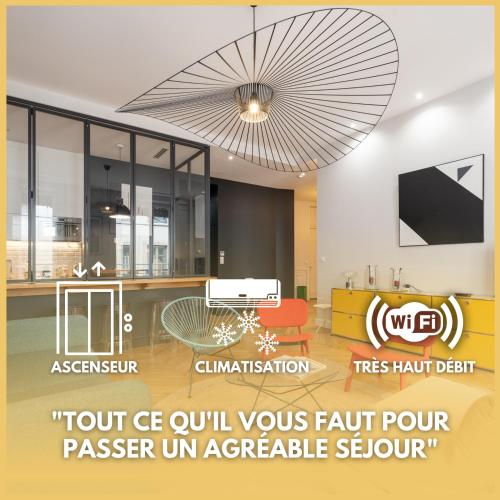 L'Atelier,T3, PARKING,Opéra, Climatisé Terreaux, Pentes Croix-Rousse, CHECK-IN AUTONOME - Location saisonnière - Lyon