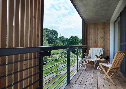 شرفة/ تراس, Landhotel Voshövel (Landhotel Voshovel) in شيرمبيك