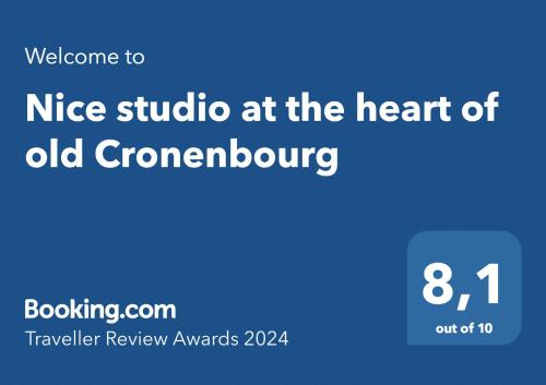 Nice studio in old Cronenbourg with Wi-Fi