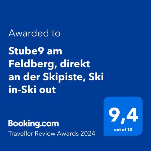 Stube9 am Feldberg, direkt an der Skipiste, Ski in-Ski out