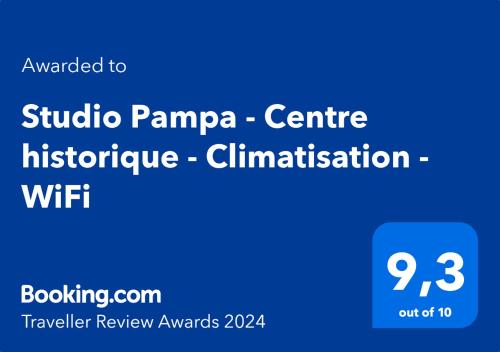 Studio Pampa - Centre historique - Climatisation - WiFi