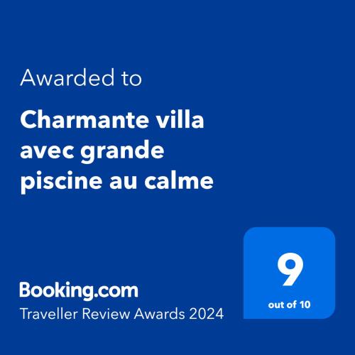 Charmante villa avec grande piscine au calme