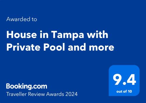 Cozy Family Home in Tampa with Private & Heated POOL, Pool table and Kids Play Area in Tampa, USA