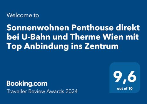  Sonnenwohnen Penthouse direkt bei U-Bahn und Therme Wien mit Top Anbindung ins Zentrum in Wien