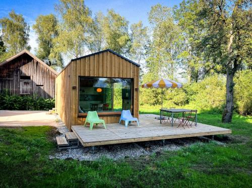 Erkély/terasz, Die Klingerei - Tiny House Wiese - Your Austrian Home in Seewalchen