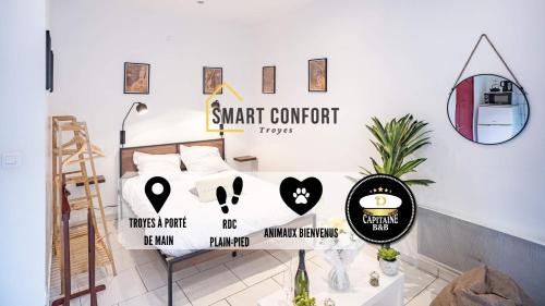 Smart Confort 3 - Studio confort et stylé - Location saisonnière - Troyes