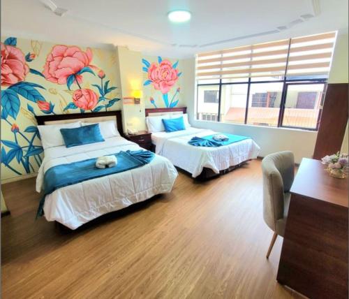 2 double beds