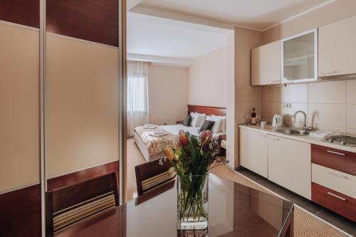 Kitchen, Apartments Del Mar in Petrovac