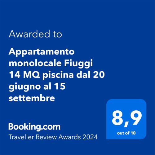  Piccolo appartamento monolocale 14 MQ piscina dal 20 giugno al 15 settembre in Fiuggi