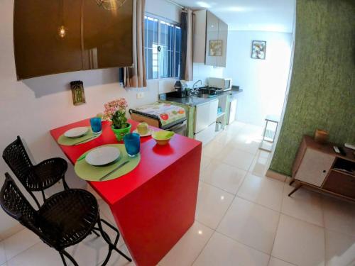 廚房, Pousada Ideal - Estúdios com Cozinha & Terraço Exclusivo - Suítes Econômicas (Pousada Ideal - Estudios com Cozinha & Terraco Exclusivo - Suites Economicas) in 佩里奎
