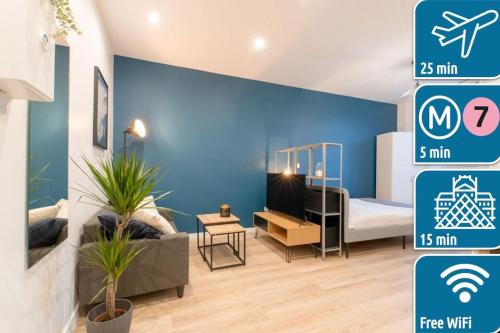 Studio Cosy à 15min de Paris et 5min du Métro - Location saisonnière - La Courneuve