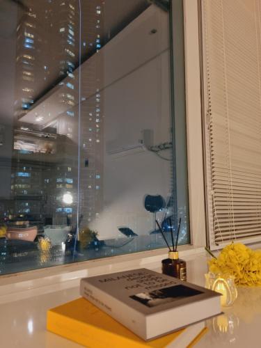 Yellow House - Duplex, Night view, White modern interior