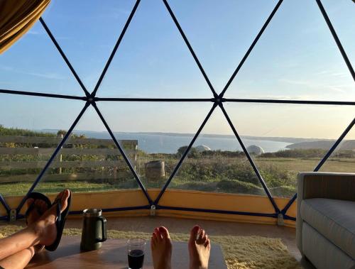 Geodome with sea views near Pendine