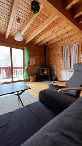 Erkély/terasz, Chalet bois au coeur des Pyrénées ariégeoises (Chalet bois au coeur des Pyrenees ariegeoises) in L'Hospitalet-Pres-L'Andorre
