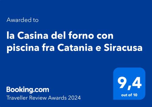 B&B Carlentini - "la Casina del forno con piscina fra Catania e Siracusa " - Bed and Breakfast Carlentini