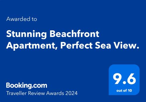 Stunning Beachfront Apartment, Perfect Sea View. photo 1
