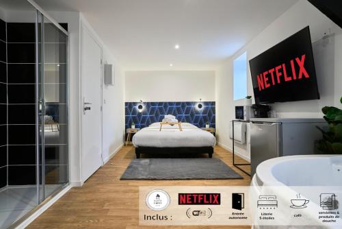 NG SuiteHome - Lille I Tourcoing I Haute - Balnéo - Netflix - Location saisonnière - Tourcoing